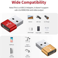 USB 3.0 auf USB C 3.1 Adapter Mini Hi-Speed USB Typ C Buchse auf USB Typ A Stecker Schnellladung Datensynchronisierung OTG Adapter Konverter