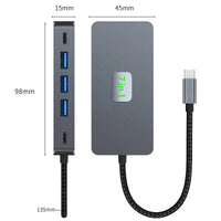 USB C HUB 4K Switch Control 3 Monitor Synchron Display Konverter 4 Ports Typ C USB Disk Expand Adapter PD 100W Ladestation