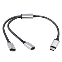 USB-C-Stecker auf 2 3-Buchse Typ C OTG-Verlängerungsleitung Y-Splitter Datenladekabel Netzteil Konverter Splitter