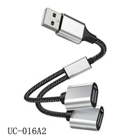 USB-C-Stecker auf 2 3-Buchse Typ C OTG-Verlängerungsleitung Y-Splitter Datenladekabel Netzteil Konverter Splitter
