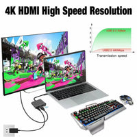 3-in-1-USB-C-Hub: Typ-C 3 in 1 PD100W + HDMI (4K/30Hz) + USB3.0