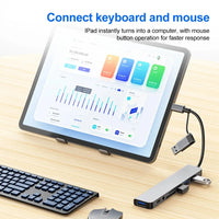 USB C Hub USB Hub 3.0, Aluminium 7-in-1 USB Extender, USB Splitter mit 1 x USB 3.0, 4 x USB 2.0 und 2 x USB C Ports