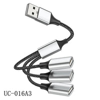USB-C-Stecker auf 2 3-Buchse Typ C OTG-Verlängerungsleitung Y-Splitter Datenladekabel Netzteil Konverter Splitter
