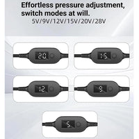 USB-C zu DC Stromkabel 140W PD Typ-C zu 5V 9V 12V 15V 20V 28V Einstellbarer Spannungsadapter Anschlusskabel für Laptops Router