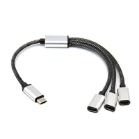 USB-C-Stecker auf 2 3-Buchse Typ C OTG-Verlängerungsleitung Y-Splitter Datenladekabel Netzteil Konverter Splitter