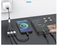 USB-C-Stecker auf 2 3-Buchse Typ C OTG-Verlängerungsleitung Y-Splitter Datenladekabel Netzteil Konverter Splitter
