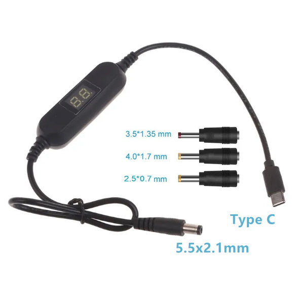 USB C Typ C 5V bis 1,2 V 3V 4,5 V 6V 7,5 V 9V 12V 2,5mm/3,5mm/4,0mm/5,5mm einstellbares Spannungs kabel Step-Up-Down-Wandler kabel