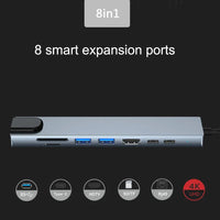 USB 3.0 Typ C HUB USB C Dockingstation zu HDMI 4K 30HZ Typ C zu RJ45 100Mbps Ethernet Adapter VGA Extender Kopfhörer PD 100W