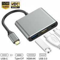 3-in-1-USB-C-Hub: Typ-C 3 in 1 PD100W + HDMI (4K/30Hz) + USB3.0