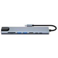 USB 3.0 Typ C HUB USB C Dockingstation zu HDMI 4K 30HZ Typ C zu RJ45 100Mbps Ethernet Adapter VGA Extender Kopfhörer PD 100W