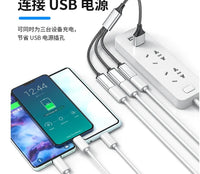 USB-C-Stecker auf 2 3-Buchse Typ C OTG-Verlängerungsleitung Y-Splitter Datenladekabel Netzteil Konverter Splitter