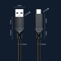 USB 3.2 3.1 Gen2 10 Gbit/s USB-A auf Typ C Kabel USB-C Datenübertragungskabel QC 3.0 60 W Schnellladekabel für USB HUB SSD Box Wire