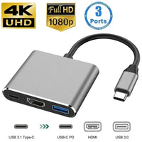 USB C Hub USB Hub 3.0, Aluminium 7-in-1 USB Extender, USB Splitter mit 1 x USB 3.0, 4 x USB 2.0 und 2 x USB C Ports