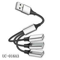 USB-C-Stecker auf 2 3-Buchse Typ C OTG-Verlängerungsleitung Y-Splitter Datenladekabel Netzteil Konverter Splitter