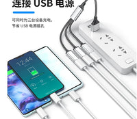 USB-C-Stecker auf 2 3-Buchse Typ C OTG-Verlängerungsleitung Y-Splitter Datenladekabel Netzteil Konverter Splitter