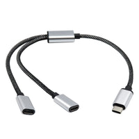 USB-C-Stecker auf 2 3-Buchse Typ C OTG-Verlängerungsleitung Y-Splitter Datenladekabel Netzteil Konverter Splitter