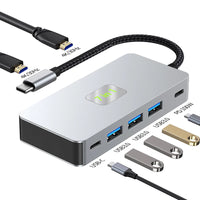 USB C HUB 4K Switch Control 3 Monitor Synchron Display Konverter 4 Ports Typ C USB Disk Expand Adapter PD 100W Ladestation