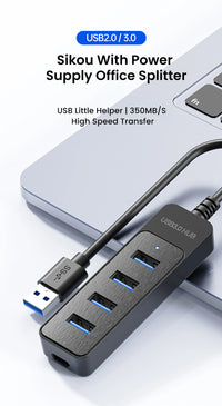USB 3.0 Netzteil 4-Port Multi USB Splitter Hub USB Hub 2.0 Typ C HUB Mehrere Expander Hohe Geschwindigkeit für Computer Zubehör