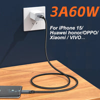 USB 3.2 3.1 Gen2 10 Gbit/s USB-A auf Typ C Kabel USB-C Datenübertragungskabel QC 3.0 60 W Schnellladekabel für USB HUB SSD Box Wire