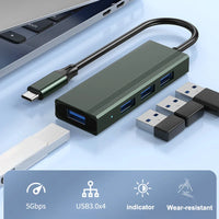 Dual-Interface-USB-Hub mit USBA und USB-C, 4-in-1